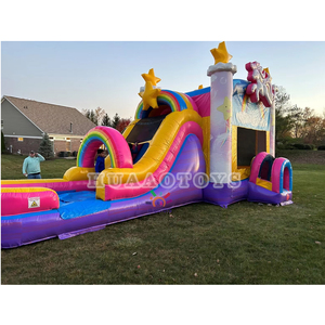 Unicorn Fairytale putri PVC Bouncer Horse and Carriage Combo dengan Slide <span class=keywords><strong>3</strong></span> tahun garansi termasuk kit perbaikan - Product Image 5