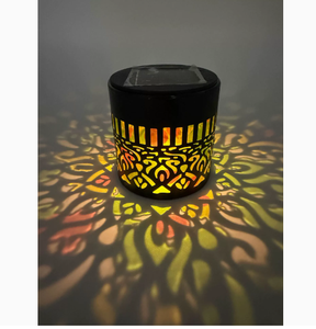 Lampes murales en métal Mandala à énergie solaire, lampes décoratives d'extérieur imperméables pour pelouse, villa et patio, éclairage d'ambiance - Product Image 1
