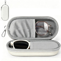 Étui à lunettes double en EVA personnalisé en usine, étui de protection pour lunettes de soleil avec mousqueton métallique et fermeture éclair de voyage