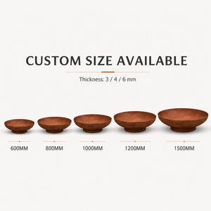 Brasero d'extérieur rond personnalisé en acier Corten, foyer à bois <span class=keywords><strong>pour</strong></span> jardin, patio, cour, chauffage et barbecue - Product Image 3