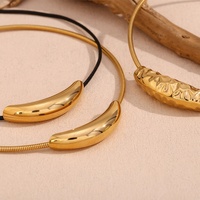 Dreamshow Collier ras du cou magnétique style punk Collier en acier inoxydable 316L plaqué or 18 carats