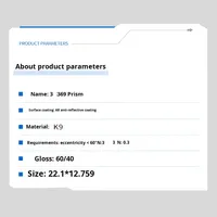 Lunettes paresseuses 3.6.9, imagerie de précision multi-prismes, réfraction optique, prisme multi-facettes, matériau K9, transmission de la lumière de 98%
