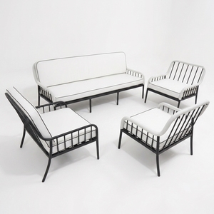 Set Divano Modulare 1+3 Posti con Telaio in Metallo e Tessuto Anti-UV per Giardino, Ricevimenti e Lounge Nuziali sul Mare - Product Image 5