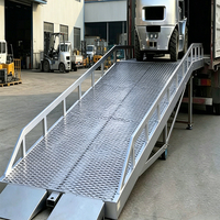 Rampe de quai mobile robuste de 6 à 15 tonnes, rampe de levage hydraulique portable de 11 m, rampe de chargement de conteneurs pour chariot élévateur pour entrepôt