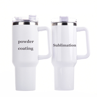 Mug de voyage avec logo personnalisé 40oz sublimation anse isolée gobelet en acier inoxydable avec paille et couvercle