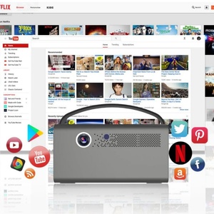 Proyector DLP Inteligente 3D TV de 300 Pulgadas, Android WiFi V7 PRO, Proyector LED DLP Mini 1080P, Full HD 4K, Cine, Smartphone - Product Image 3