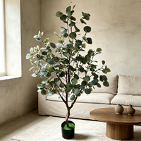 Décoration de Diwali directement de l'usine, arbre artificiel en eucalyptus en plastique, plantes artificielles pour l'extérieur et l'intérieur, décoration de maison, bureau, chambre