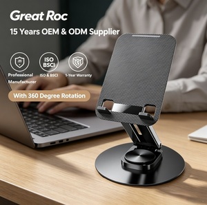 Soporte Giratorio 360° para Tablet de Escritorio °   Soporte Metálico para Tablet, Ajustable, Multiángulo, Accesorios para el Hogar y la Oficina - Product Image 1