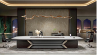 Ensemble de bureau de conférence en bois moderne pour hôtel et bureau à domicile avec design de panneau