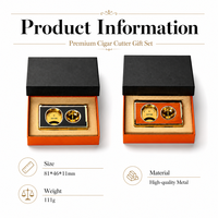 Cutter à cigares de luxe en V avec perforateur intégré, ensemble de ciseaux métalliques à double lame de précision, coffret cadeau premium pour fumeurs, vente en gros B2B
