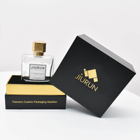 Boîte cadeau en carton noir de luxe personnalisée, logo en estampage à chaud doré, emballage pour cosmétiques et parfums
