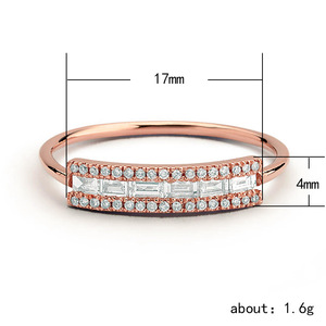 Anello di Coppia in Rame con Zirconi, Elegante Regalo di Anniversario, Gioiello da Indossare Ogni Giorno - Product Image 3