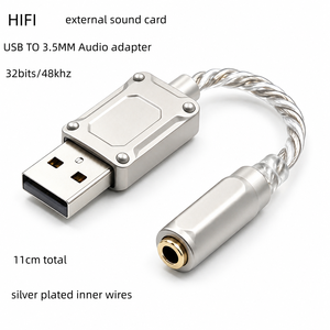 อะแดปเตอร์เสียง USB ขนาด 11 ซม. เป็น 3.5 มม. 32 บิต 384 กิโลเฮิรตซ์ ไฮเรส DAC การ์ดเสียงภายนอก อะแดปเตอร์แจ็คหูฟังไมโครโฟน USB สำหรับพีซี แล็ปท็อป เกมมิ่ง - Product Image 3
