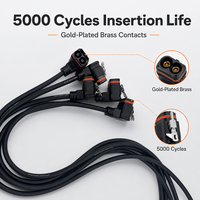 موصل طاقة عالي التيار LNLEE DM80 ذكر وأنثى، 2+8 دبابيس، 600 فولت، مقاوم للماء IP67، 30 أمبير، لتخزين الطاقة