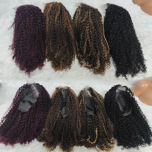 Promotion 62$ Vente en gros Perruques avec closure en dentelle 2x6 pour femme noire, Perruques 100% cheveux humains, Perruques couleur bordeaux en dentelle frontale - Product Image 5