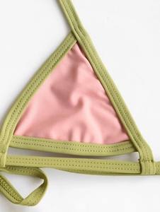 Özel yeni stil kız brezilyalı pembe Tanga mayo Bikini - Product Image 4