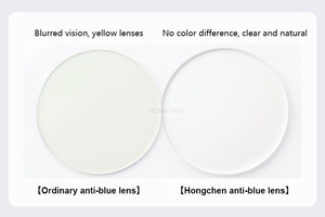 HONGCHEN produttori 1.56 Anti blu Ray blu taglio lenti ottiche prezzo all'ingrosso blu luce blocco occhiali da vista lenti ottiche - Product Image 4