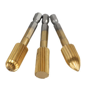 Lot de 5 limes rotatives en acier rapide pour le travail du bois, tige de 6,3 mm, disques de ponçage électriques hexagonaux de forme spéciale, vente en gros - Product Image 4