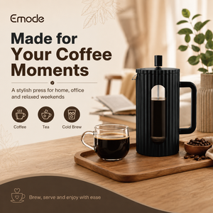 Cafetera Francesa con Vidrio de Borosilicato, 3 Niveles de Filtración, Diseño Acanalado para Café, Té y Bebidas Frías - Product Image 2