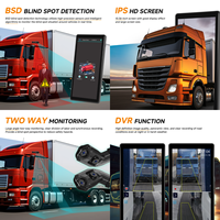 Caméra de recul numérique Podofo 10,36'' avec moniteur filaire IPS IP68 étanche, vision nocturne BSD + 4 caméras pour camions, bus, camping-cars, ODM