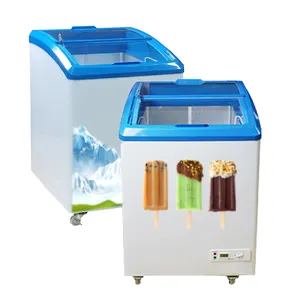 Kolice-congelador profundo con puerta abierta, 2 cestas de cristal de una sola temperatura, nevera para helados