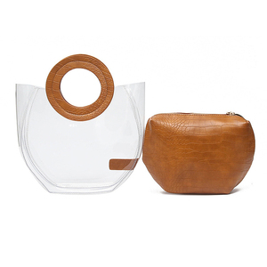 Borsa da Spiaggia Personalizzata all'Ingrosso, Trendy Borsa Tote in PVC Trasparente per Donne, con Stampa Coccodrillo e <span class=keywords><strong>Pochette</strong></span> Interna, Borsa a Tracolla - Product Image 4