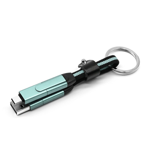 Other Promotional & Business Gifts Customized Multi Mini Data USB Nylon Briaided Keychain 4 in 1 Charging Cable