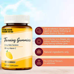 حلوى التسمير الذاتي اليومية مع البيتا كاروتين والليكوبين واللوتين والزياكسانثين، منخفضة السكر، 60 حبة، لبشرة صحية للنساء - Product Image 4