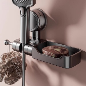 Shower Head Holder Wall Mount Adjustable Rectangle <b>ABS</b> Minimalist Design For Bathroom - Product Image 3