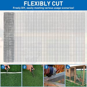 Hardware Cloth Welded <b>Mesh</b> 1/2 Inch 15.7 In X 6 Ft Galvanized Steel <b>Wire</b> For Farm Fence Bird Gopher Rabbit Protection - Product Image 5
