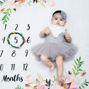 Soft Floral <strong>Memory</strong> <strong>Blankets</strong> Girls Boys Cute Photo Background <strong>Blankets</strong> White Baby Monthly Milestone <strong>Blankets</strong> - Product Image 6