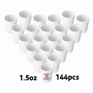 كؤوس سيراميك بيضاء للطباعة بالتسامي سعة 1.5 أونصة، 144 قطعة/كرتون، أكواب للنبيذ والويسكي - Product Image 2