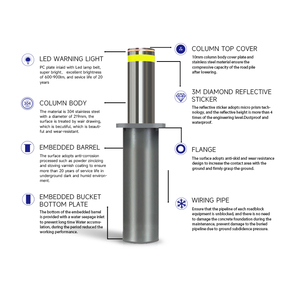 車盗難車車バリア油圧自動上昇ボラードスマート駐車電気鋼ボラード - Product Image 4