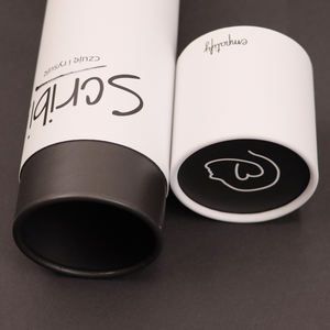 Tubo postal de embalaje de producto de papel de cartón blanco laminado mate personalizado con tapa - Product Image 6