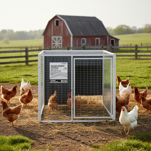 Cage à poulets de type H 46,1x79,1x48,4 pouces en acier galvanisé haute rigidité anthracite - Product Image 2