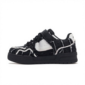 Scarpe da uomo Guangzhou Shoes <span class=keywords><strong>Star</strong></span> American Street <span class=keywords><strong>con</strong></span> lacci, stile skateboard, basse, nere, alla moda, per coppia, <span class=keywords><strong>con</strong></span> fodera in tessuto - Product Image 1