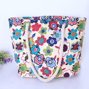 Bolso <span class=keywords><strong>de</strong></span> <span class=keywords><strong>playa</strong></span> floral <span class=keywords><strong>de</strong></span> un hombro <span class=keywords><strong>de</strong></span> estilo coreano para mujer, bolso <span class=keywords><strong>de</strong></span> mano con cremallera floral informal para viajes universitarios, stock a un precio más barato - Product Image 3
