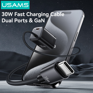 USAMS CC271 <span class=keywords><strong>Chargeur</strong></span> mondial Android <span class=keywords><strong>30W</strong></span> GaN double <span class=keywords><strong>USB</strong></span> Type <span class=keywords><strong>C</strong></span> <span class=keywords><strong>Chargeur</strong></span> <span class=keywords><strong>30W</strong></span> pour <span class=keywords><strong>Apple</strong></span> 16 15 Pro Max - Product Image 4