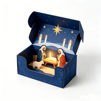 Boîte cadeau de Noël personnalisée, en papier imprimé, pour emballage de bonbons et biscuits de Noël, OEM ODM, vente en gros, faible MOQ