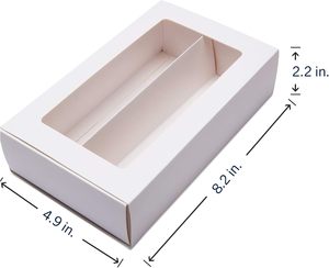 กล่องมาการองสีขาว 12 ถึง 14 ชิ้น พร้อมหน้าต่างใส กล่องใส่มาการองหรือชุดกล่องบรรจุภัณฑ์สำหรับช็อกโกแลตทรัฟเฟิล - Product Image 2