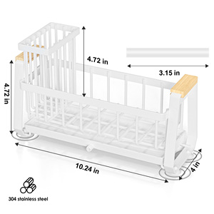 304 Stainless Steel <b>Kitchen</b> Sink Organizer Set Sink Caddy with Rag Dry SINK SPONGE HOLDER - Product Image 2