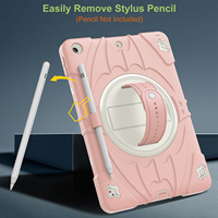 Étui robuste pour tablette avec cadre texturé en silicone et poignée antidérapante, housse de protection pour iPad 10.2 2019/2020/2021 pour le divertissement à domicile
