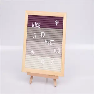 2021 Großhandel 10 Zoll Filz Holz Letter Board für Message Board Zeichen mit weißen Plastik buchstaben Zahlen Symbole