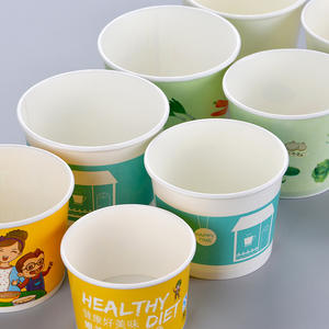 Seau en papier jetable écologique de haute qualité, rond, pour soupe, emballage alimentaire à emporter, bouillie, compatible micro-ondes, étanche - Product Image 2