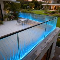 Projet de garde-corps en verre américain, terrasse, balcon, main courante, verre feuilleté 6+6 8+8, balustrade en verre, canal en U en aluminium, garde-corps de pont de centre commercial
