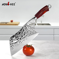 Couteaux à découper de boucher à motif marteau en acier inoxydable à haute teneur en carbone, ensemble de couteaux de cuisine de Chef serbe