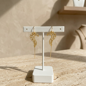 <b>Gold</b> Plated Filigree Flower Shape <b>Dangle</b> Hook <b>Earrings</b> for Engagement Women - Product Image 2