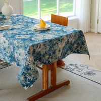 Nappe de table carrée en tissu floral français de designer, nappe jacquard à motif de feuilles d'oiseaux, décoration de cuisine et de salle à manger