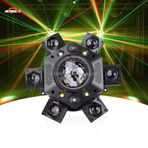 RGBW DMX512 cabeza móvil controlada LED Ojo de abeja luz láser para Club noche DJ verde azul patrón vidrio 20W blanco rojo haz de efectos - Product Image 1