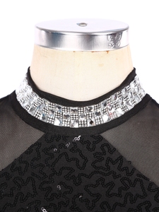 Vestido de Danza con Flecos para Mujer, con Sombrero, para Baile Latino, Tango, Rumba, Cha-Cha, Samba, Baile Moderno, Patinaje Artístico, Fiestas de Baile - Product Image 4